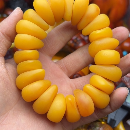 琥珀（花珀）手串未镶嵌蜜蜡