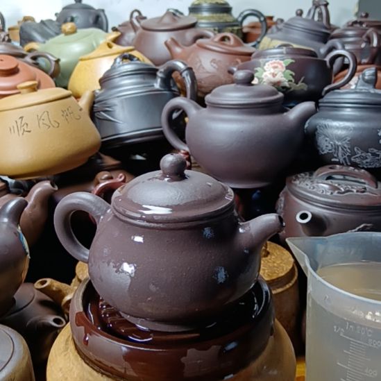 茶壶紫砂宜兴原矿天青泥柴烧手工250cc紫砂壶