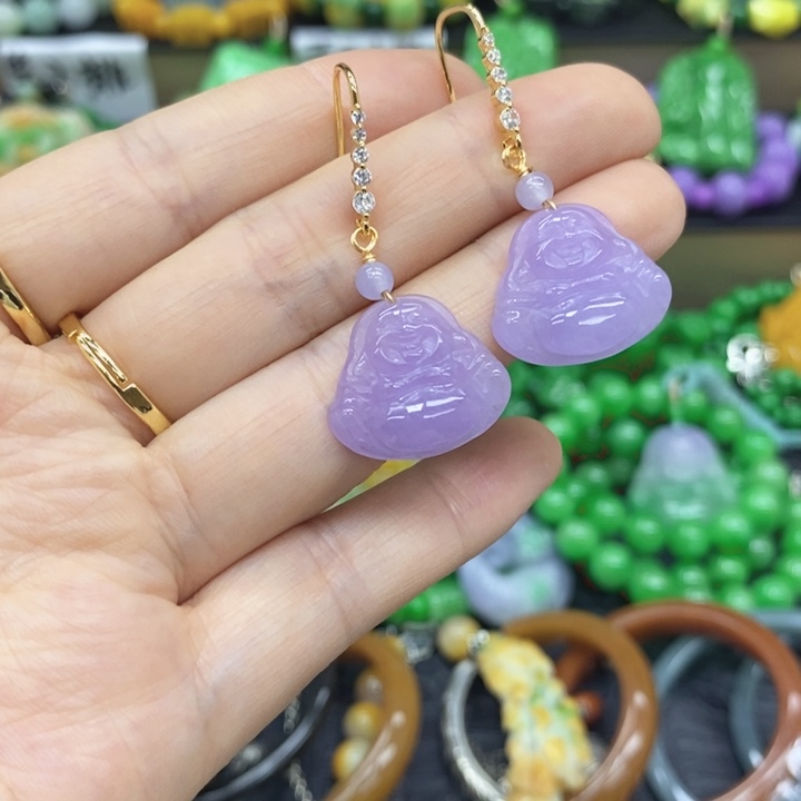 翡翠戒指未镶嵌耳坠12