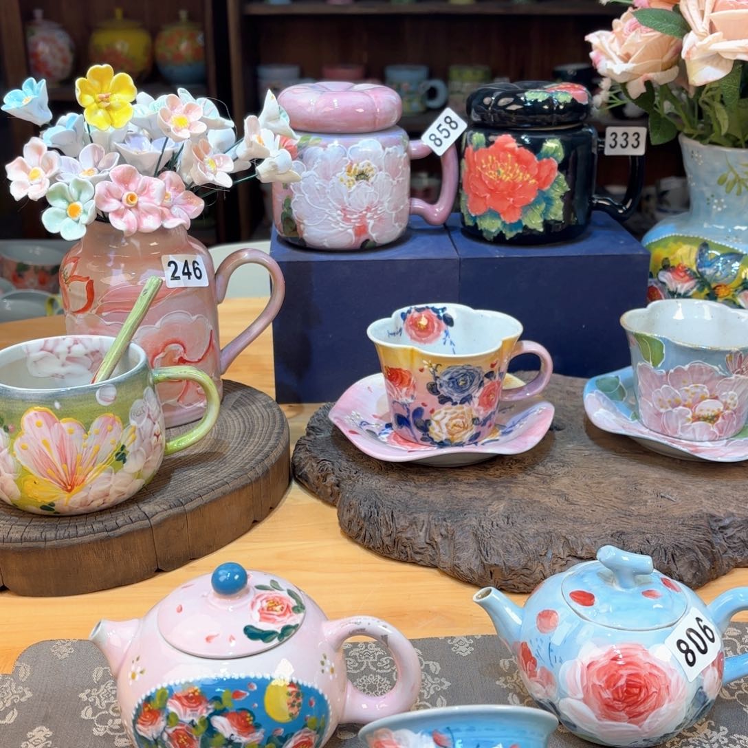 景德镇手绘高温釉下彩陶瓷茶具