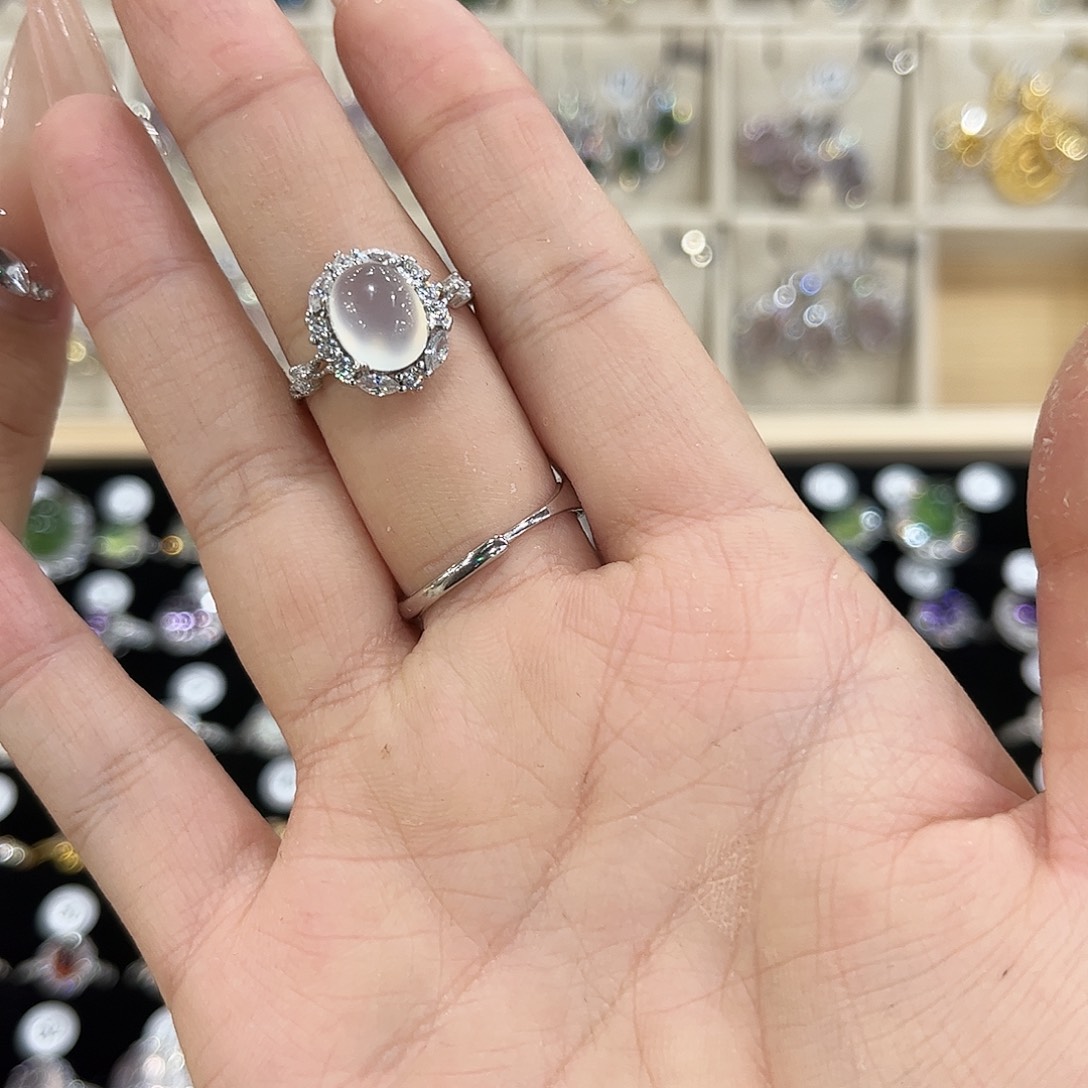 H***9岫玉银S925镶嵌戒指