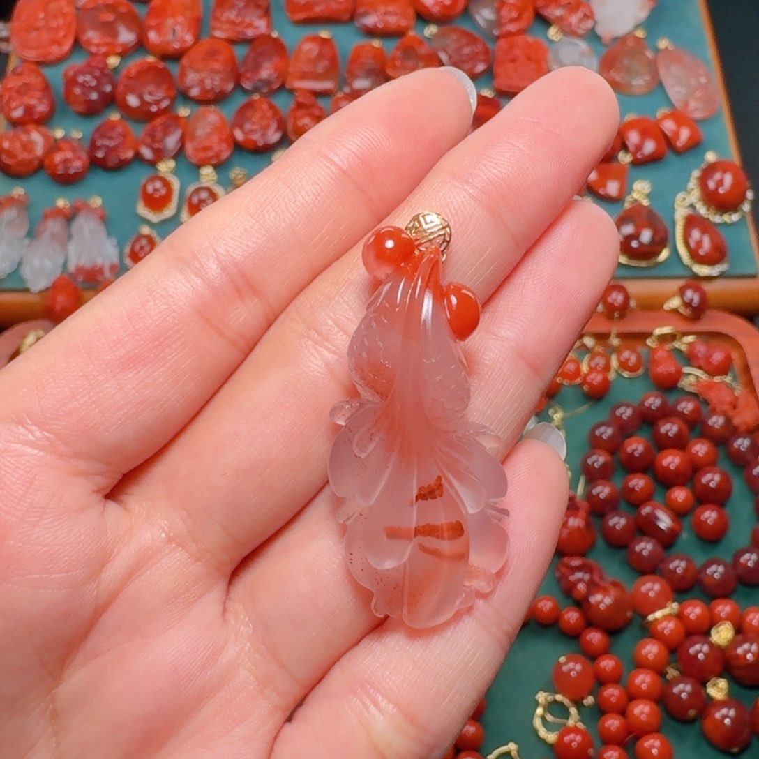 南红玛瑙南红 18K金镶嵌