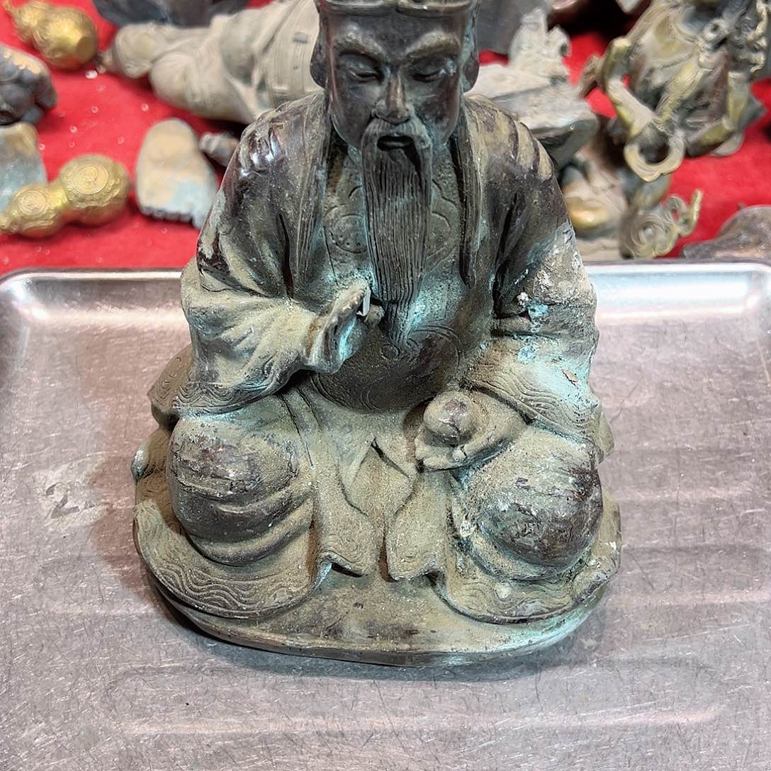 老*人黄铜摆件工艺品，
