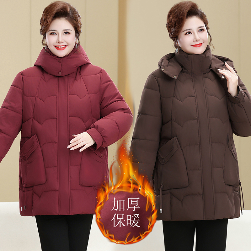 110斤-240斤特大码厚款加厚保暖有气质宽松冬季妈妈装棉服
