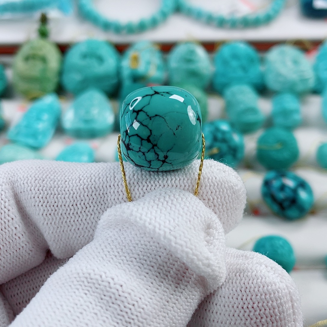 绿松石未镶嵌车挂直径16.8