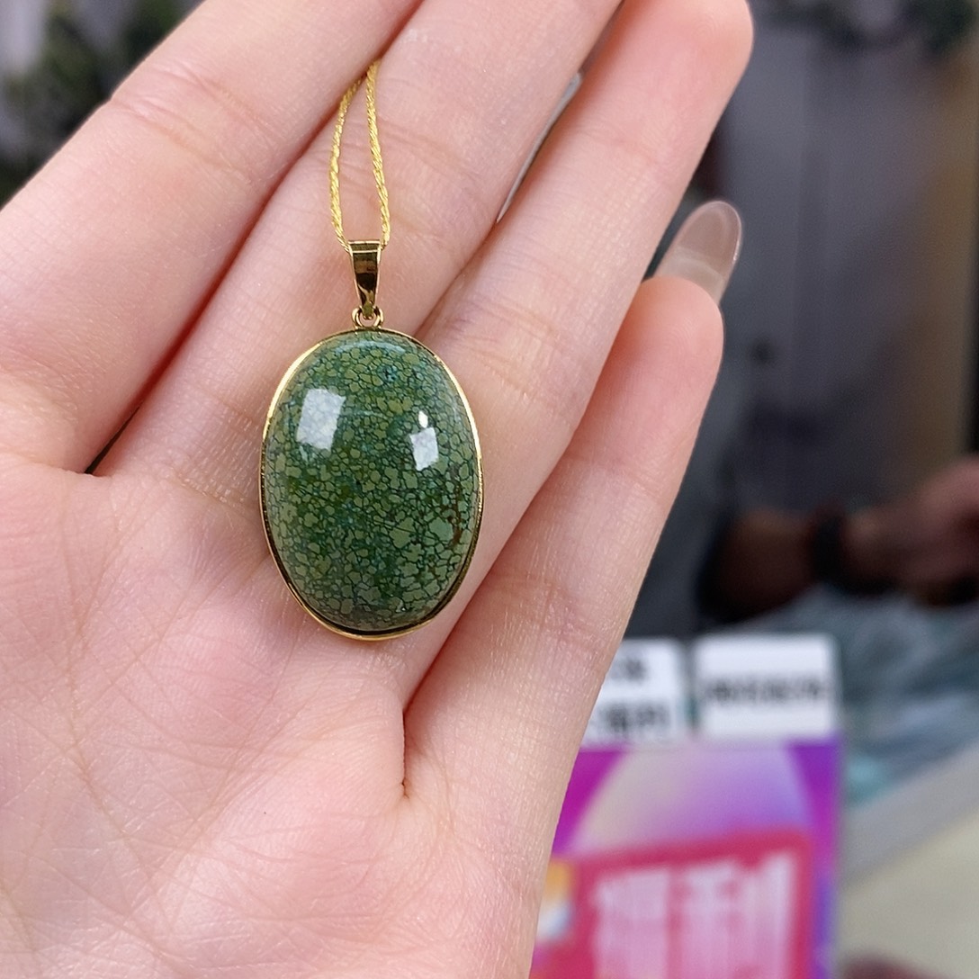 绿松石18K金镶嵌珠宝奇石