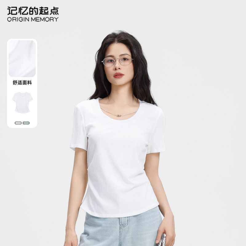 (达人带货)记忆的起点修身短T恤女2025夏季上衣69GX38380W