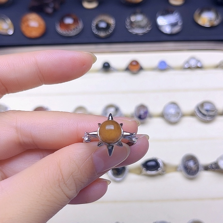 银S925镶嵌戒指发晶
