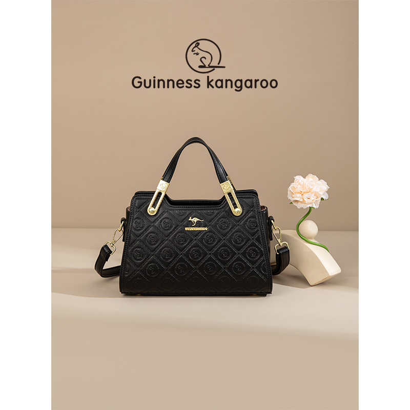 吉尼斯袋鼠品牌包包女2025秋冬新款单肩手提包真皮斜挎包
