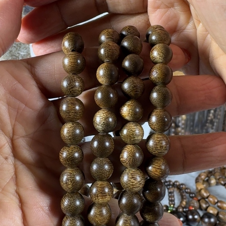 沉香手串时**爷白棋玉化