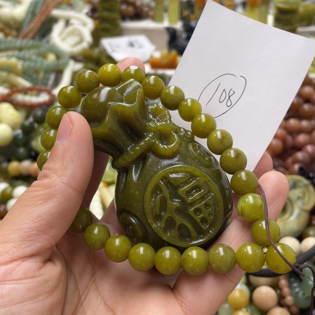 蛇纹石玉手链未镶嵌