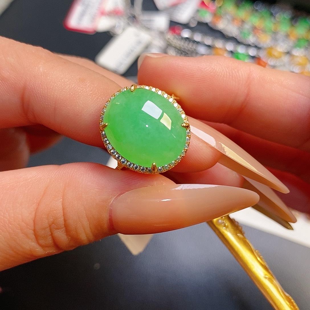 翡翠银S925镶嵌戒指翡翠