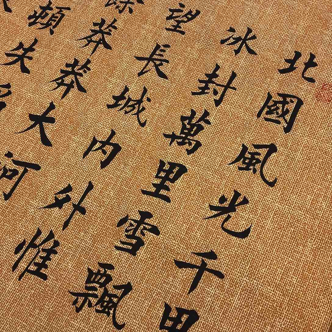 书法沁园春雪李淦娟文布……