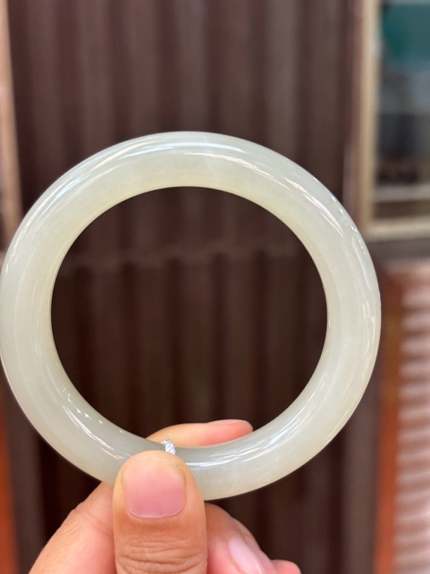 072801wmm 和田玉青海料手镯57圈口 66.4g