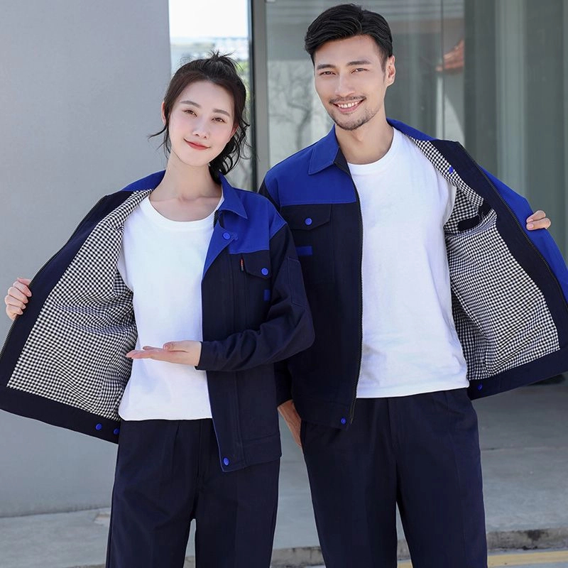 春秋冬季双层加厚工作服长袖上衣男保暖舒适耐磨耐脏汽修工装定制