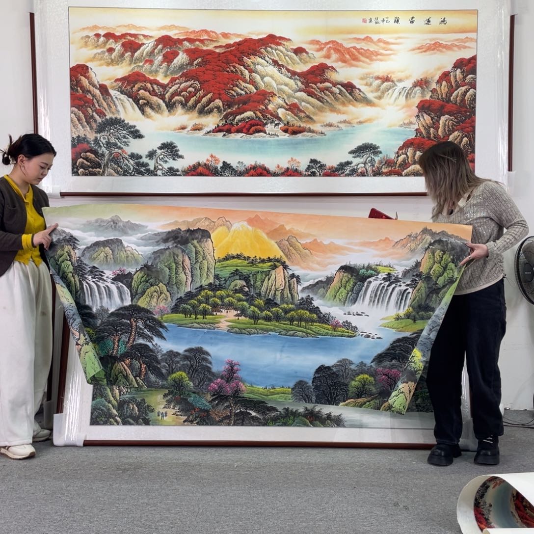 用***0国画宝地生金 200*90手绘画心