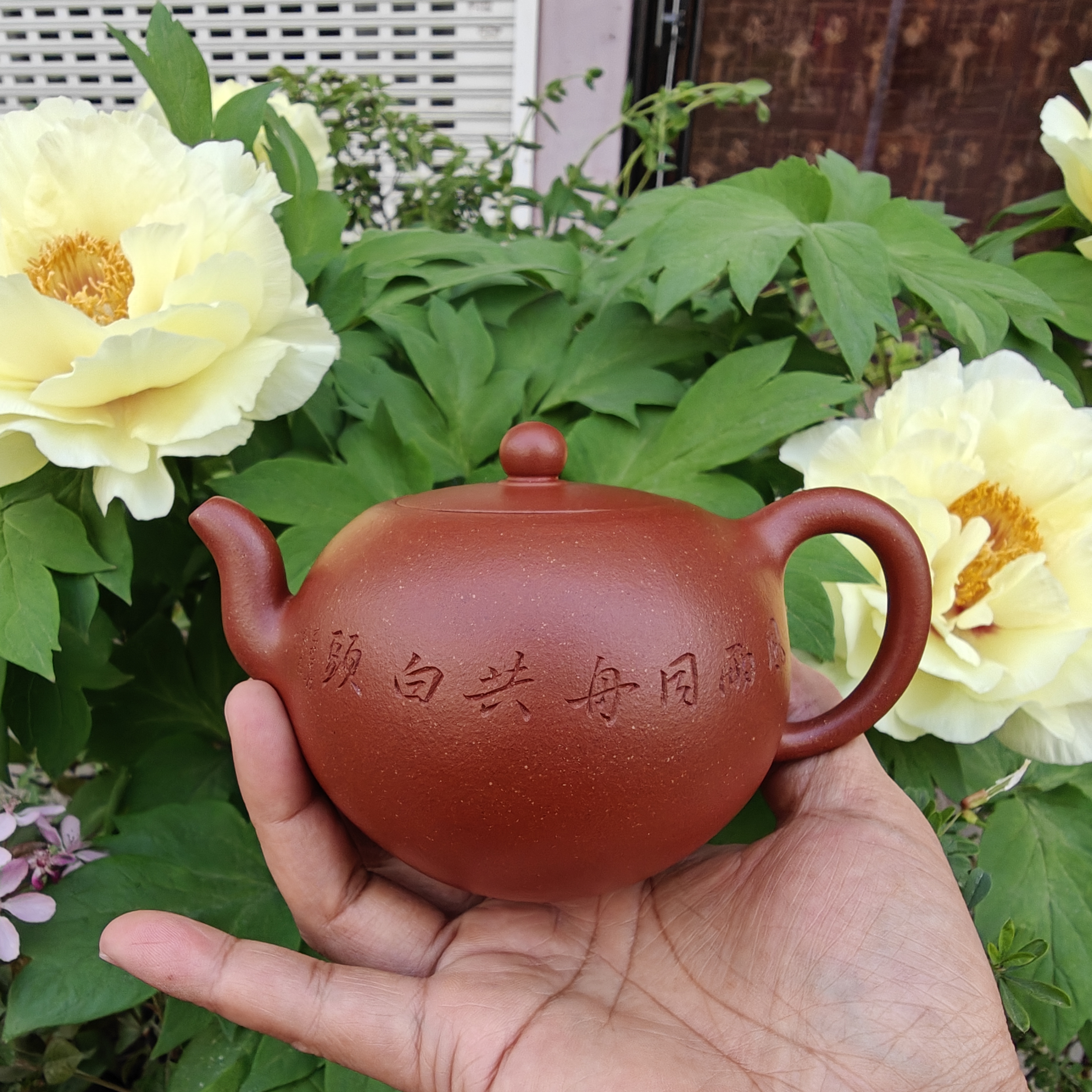 原矿朱砂泥，全手工制作，全手工刻绘