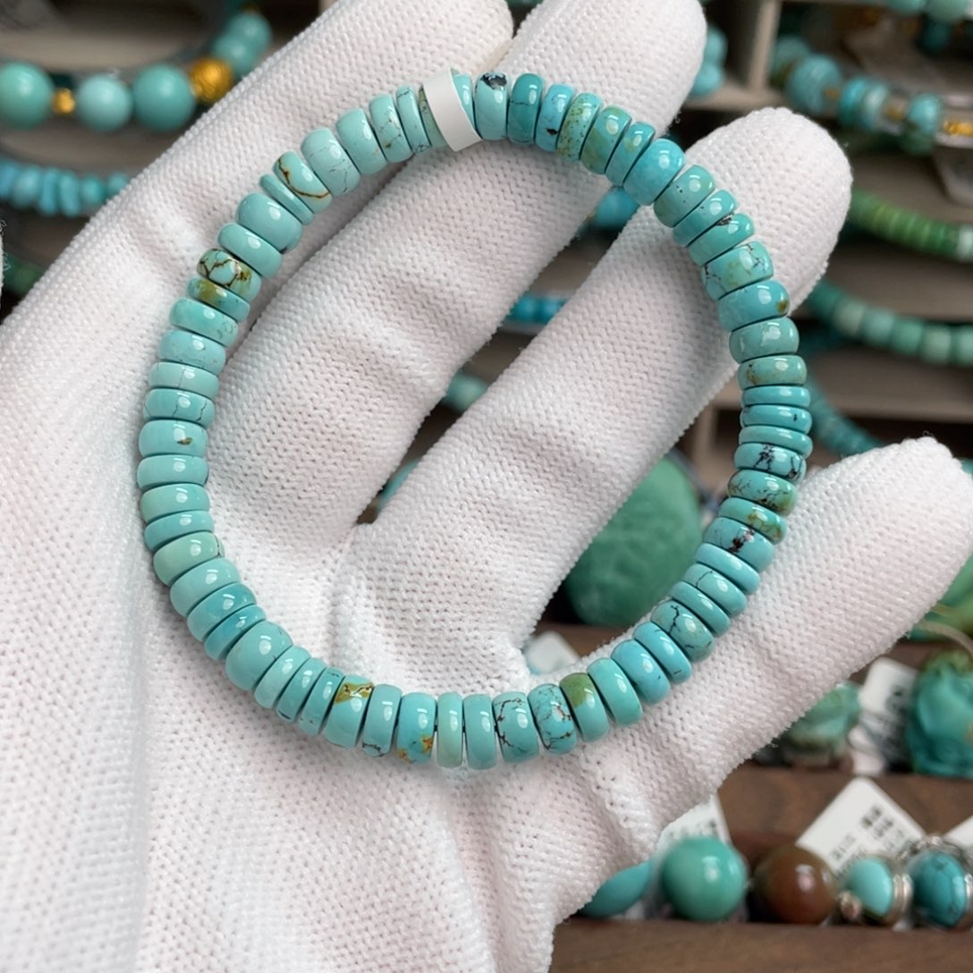 绿松石未镶嵌水草直切单圈23卡6.8