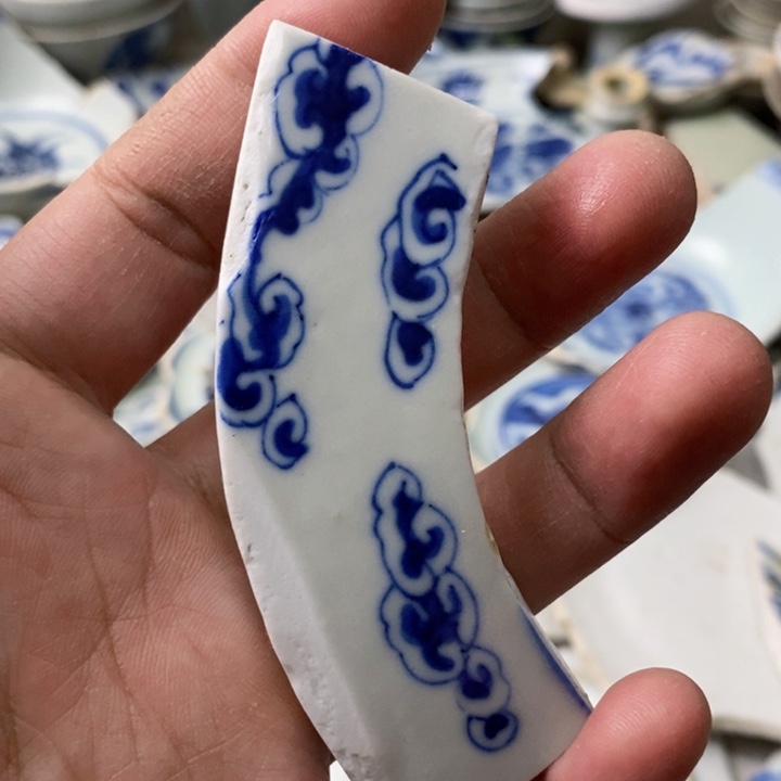 瓷片现代瓷器青花瓷片