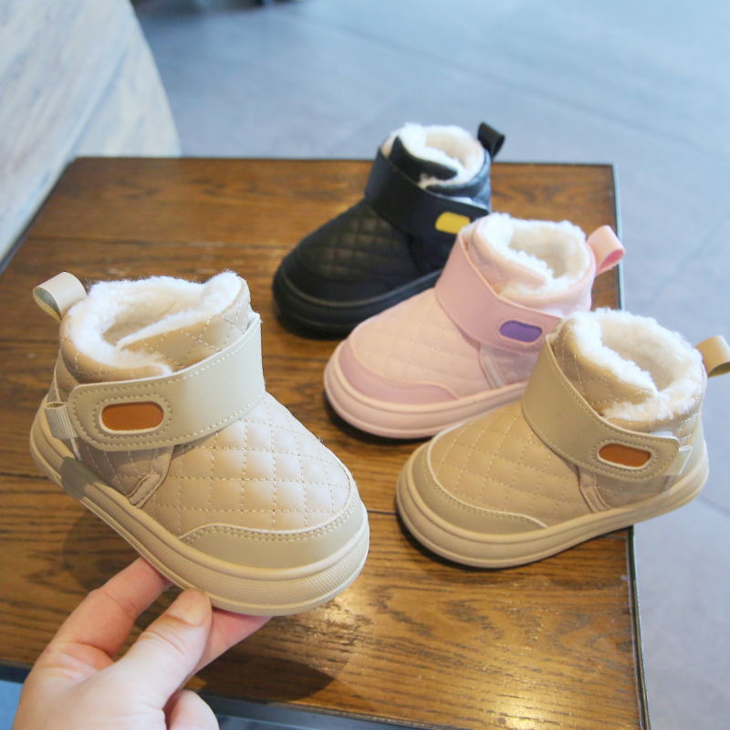 BEUTE DUCK童鞋冬季靴子儿童雪地靴男女童宝宝低筒短靴加厚防泼水