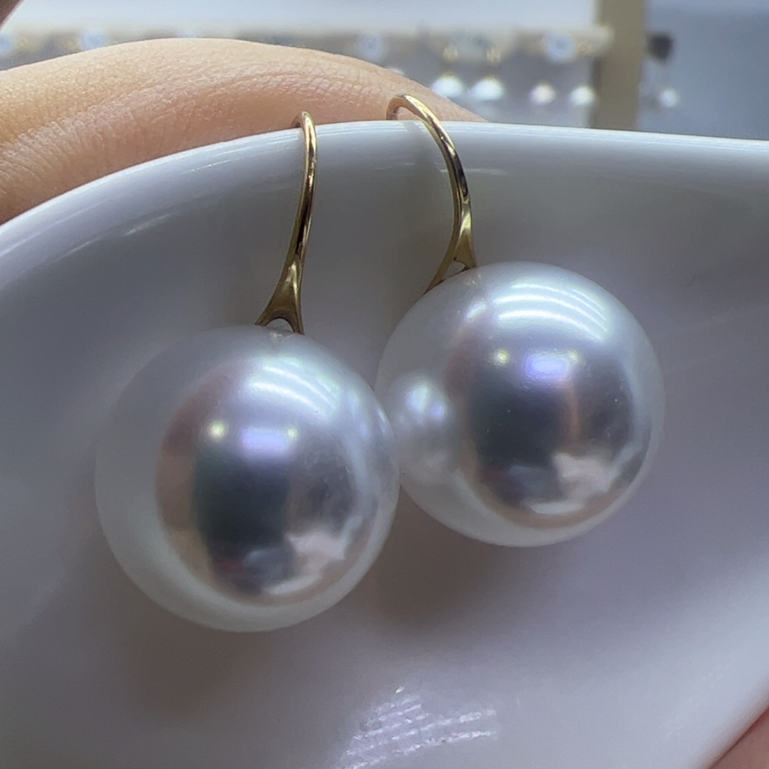 淡水珍珠耳饰18K金镶嵌