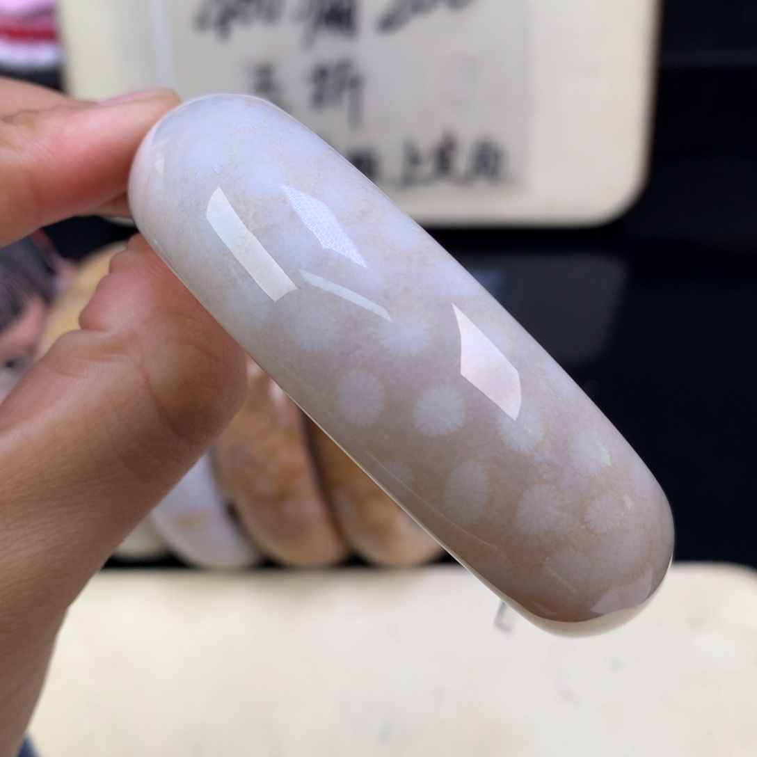 硅化珊瑚（珊瑚玉）未镶嵌颈饰400漏200白果冻58圈（42号）