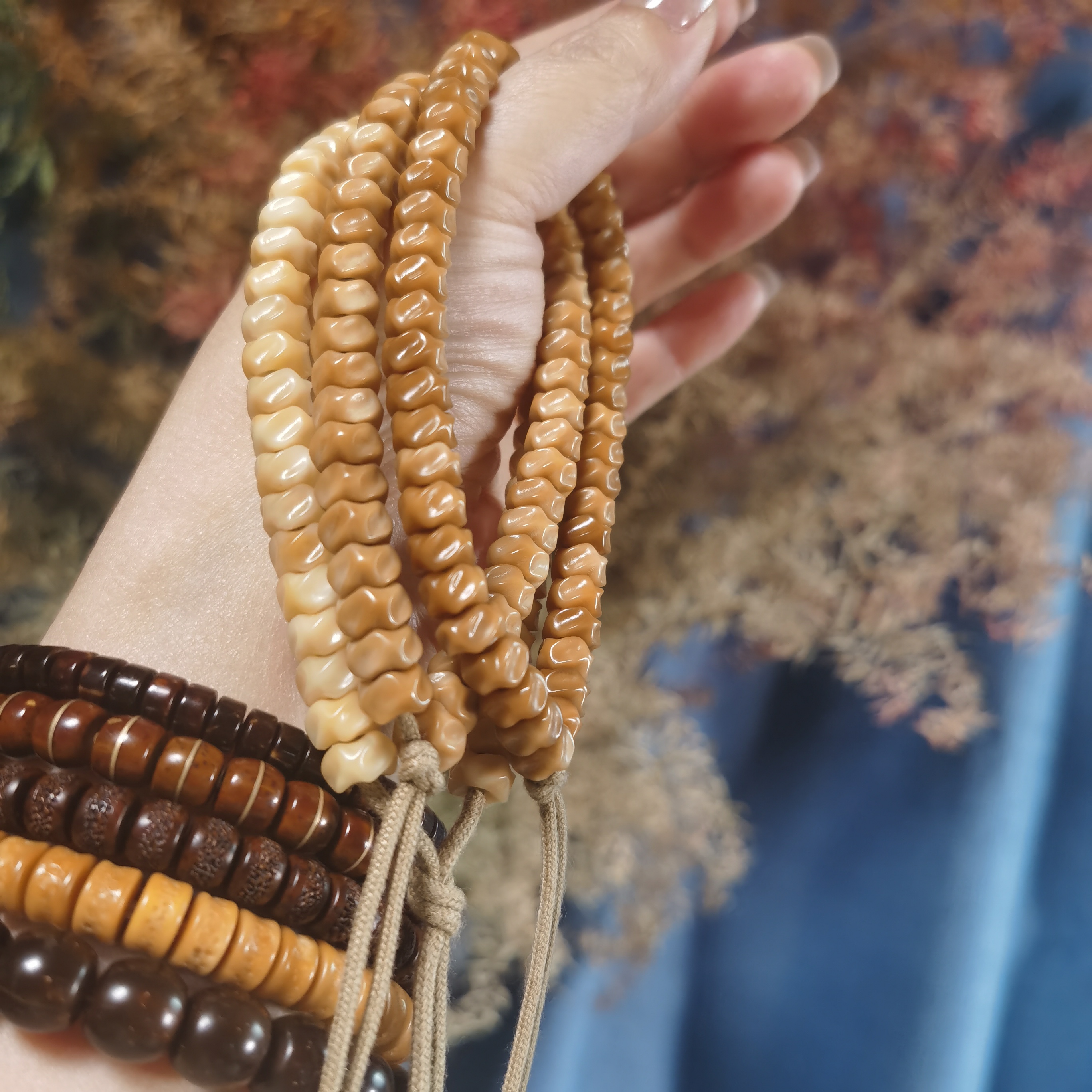 龙脊菩提雕刻龙骨手串文玩手持念珠钥匙孔扩孔了【一物一图发货】