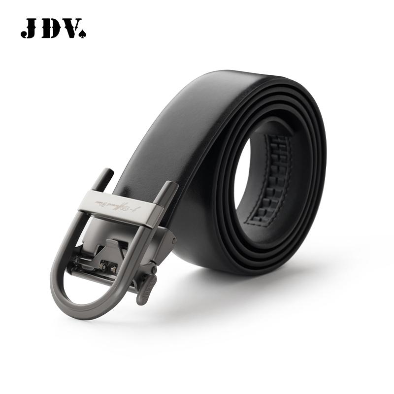 J.D.V2025商场同款春夏新款黑色牛皮革皮带腰带男士配饰SBT5840
