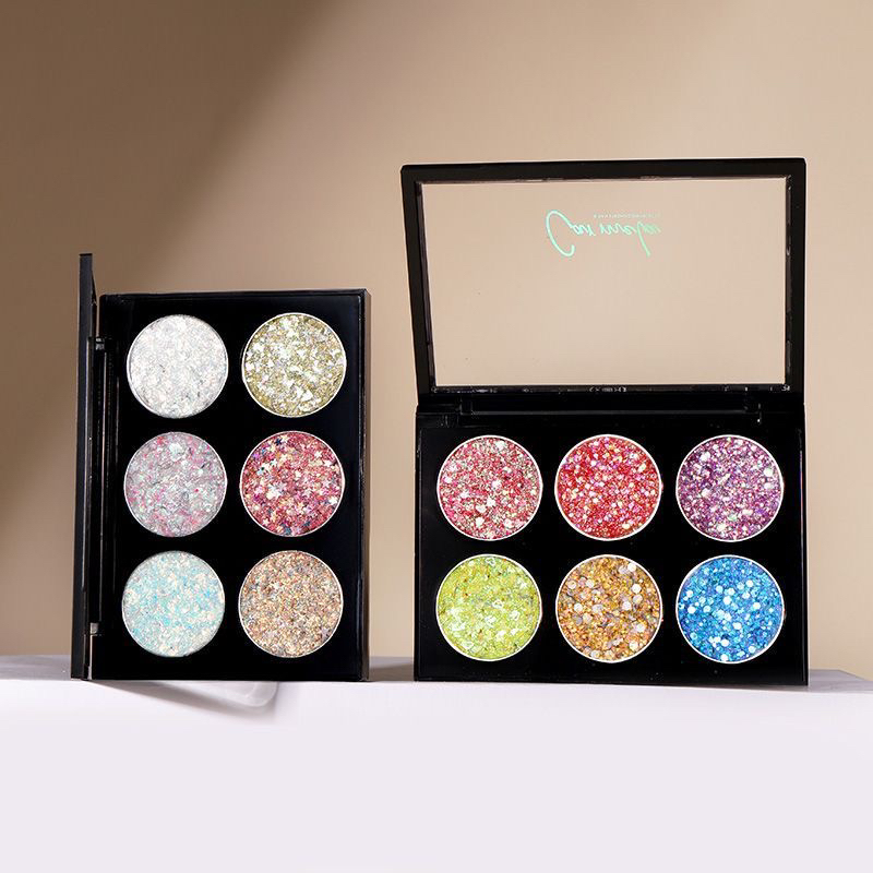 卡梅拉亮片珠光超闪秋冬细腻学生演出防水眼影眼妆盘六色舞台妆