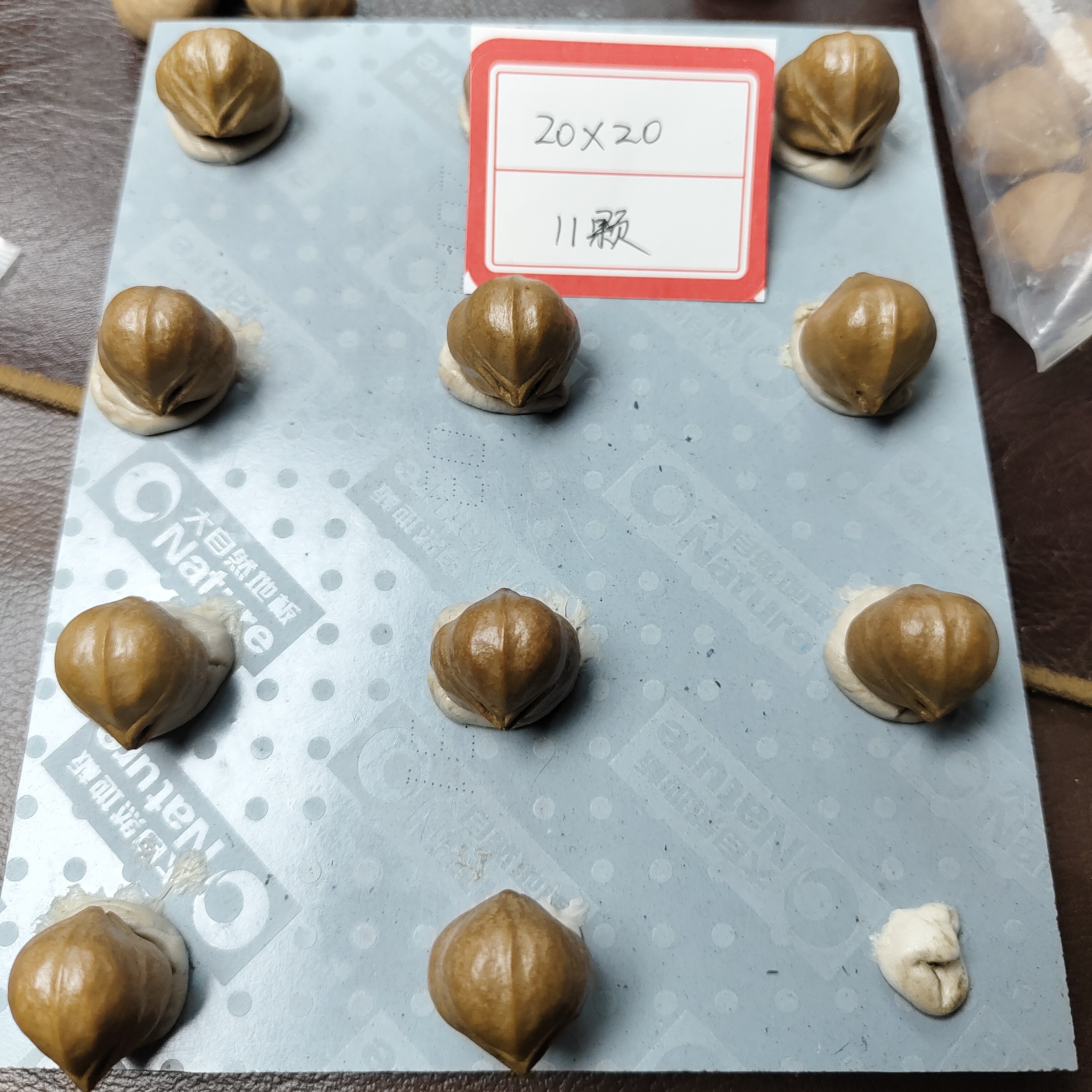 老树铁白霜红肉天然矮桩橄榄核20*20