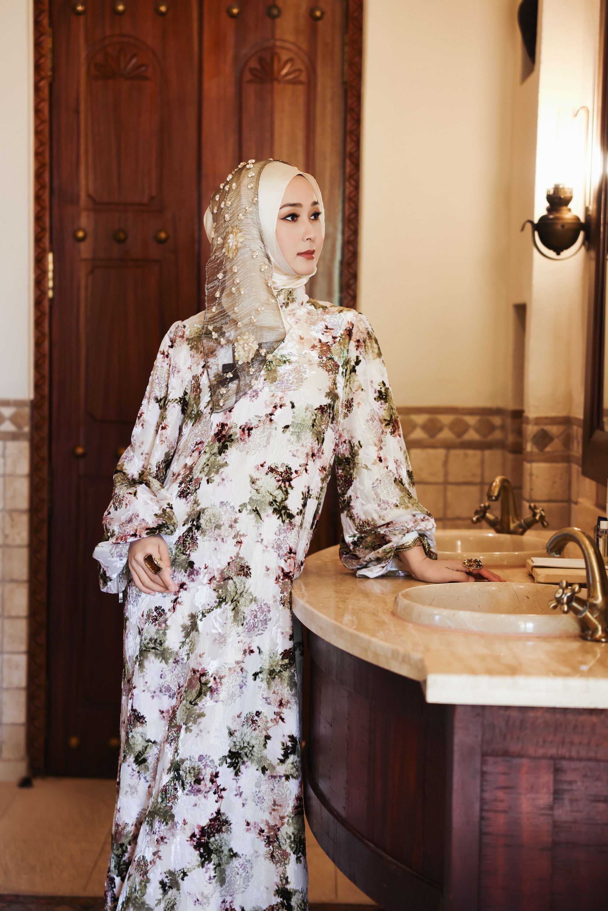 JIAMILA/嘉米拉丝绒提花真丝连衣裙 LYQ26201