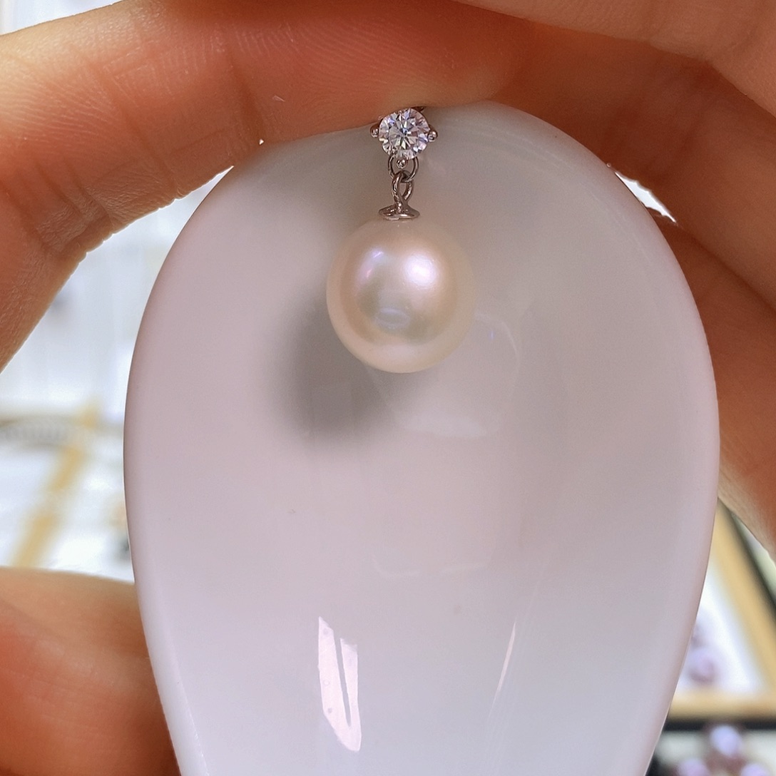 淡水珍珠吊坠(不含链)银S925镶嵌