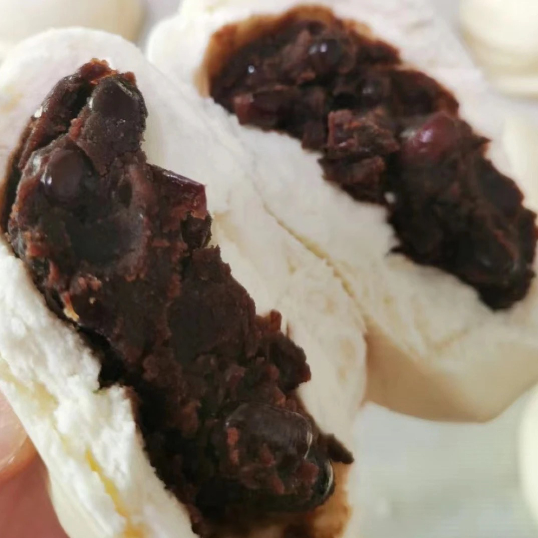 手工豆沙包加热即食新鲜红豆馅中式营养早餐糕点