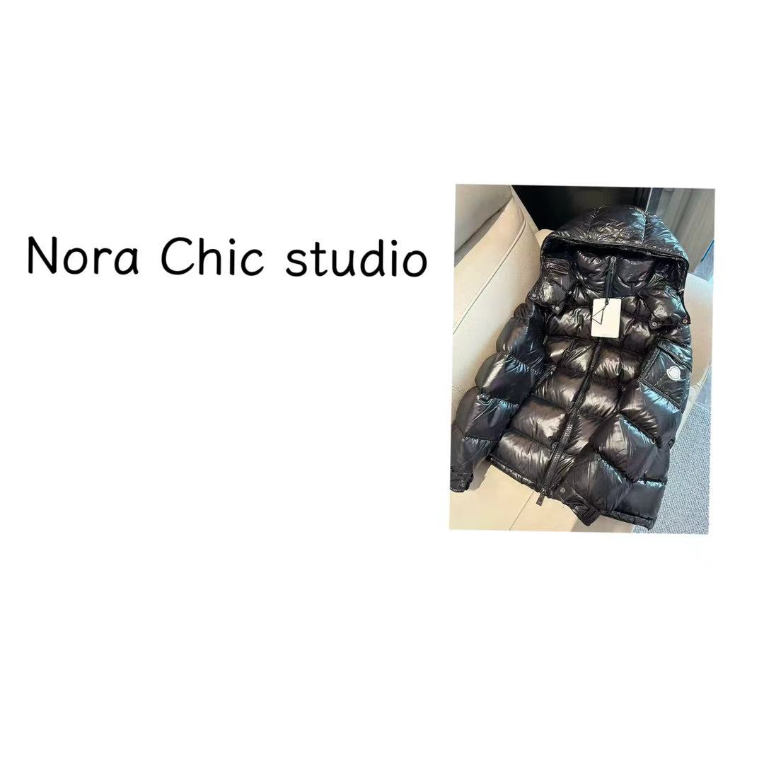 Nora Chic新款冬季亮面连帽经典时尚百搭羽绒服