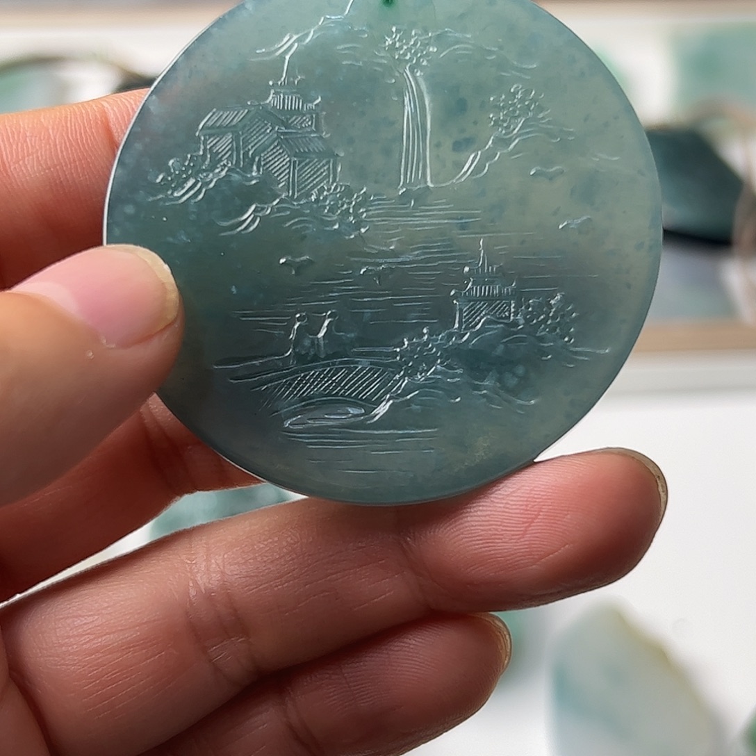 翡翠银S925镶嵌胸饰