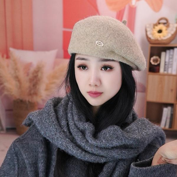 日系复古贝雷帽子女秋冬季羊毛呢韩版定型气质百搭显脸小画家帽