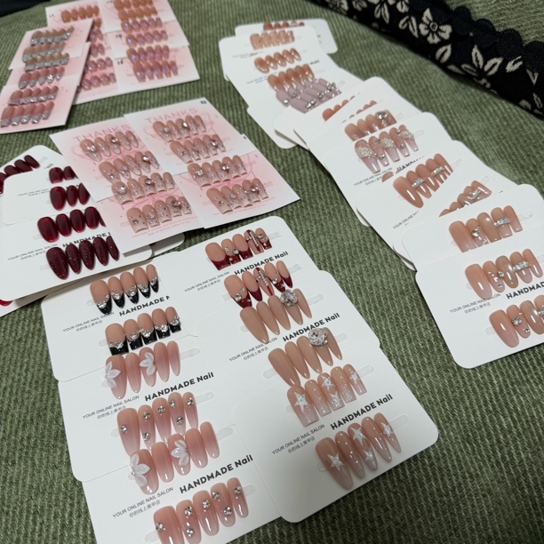 【11-35】纯手工光疗穿戴甲新年主题美甲贴片指甲贴