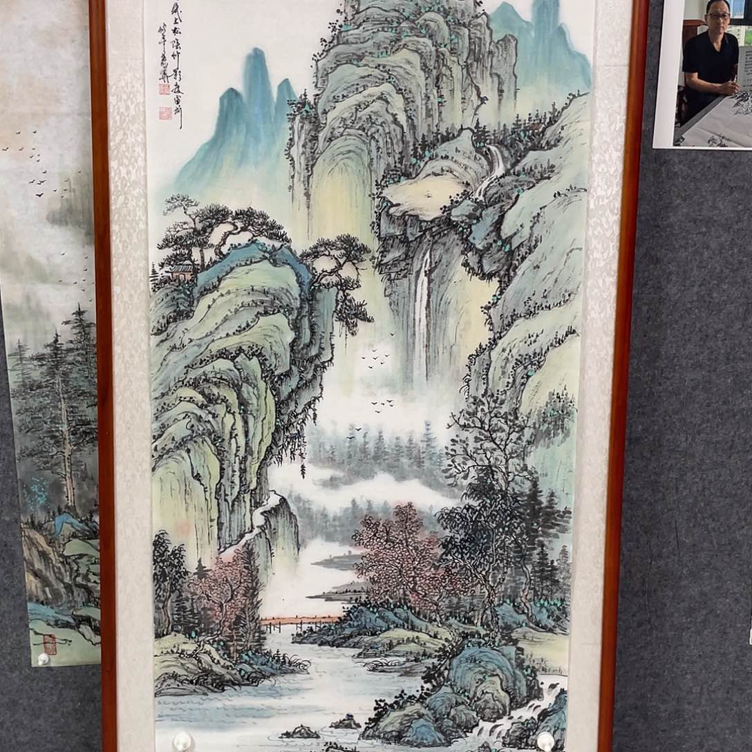 溪***亭国画四尺画芯 捡漏 不带框