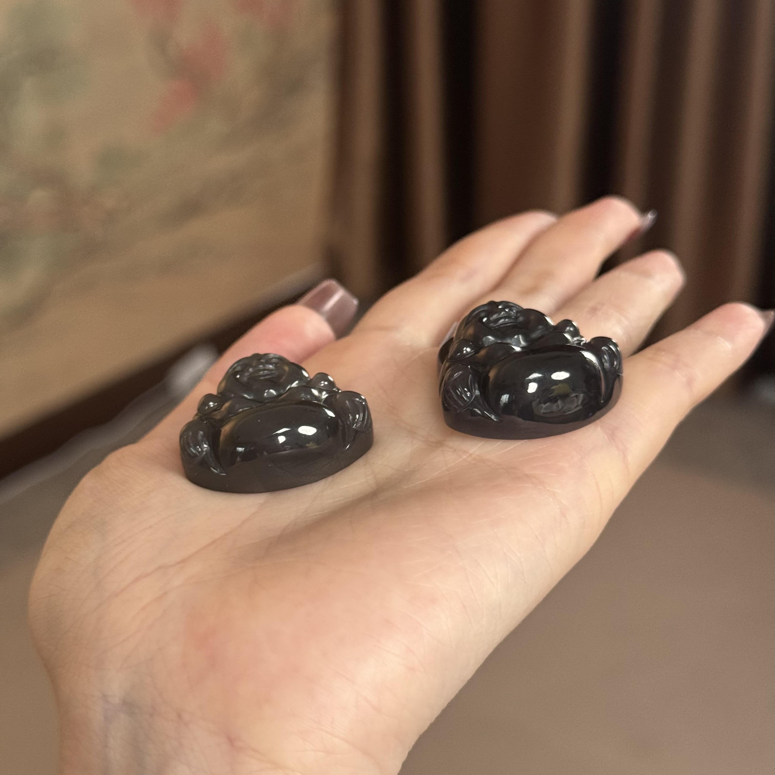 18k天然和田玉烟紫佛公吊坠-WCB4072102（多样性发货）