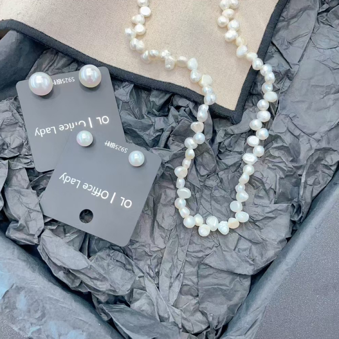 钛钢仿珍珠耳饰 银针防过敏 直播链接 感谢信任 No退No换