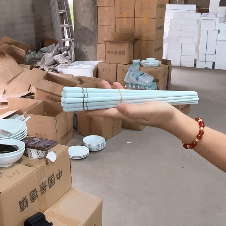 瓷片青色，，，陶瓷筷子十双，包邮