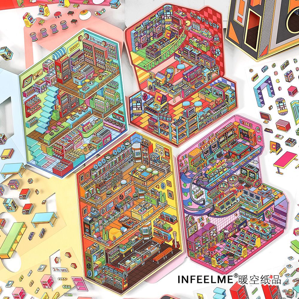 Infeel.Me今日营业中第七弹PET2.5D造景贴纸微缩小手工3D趣味拼贴