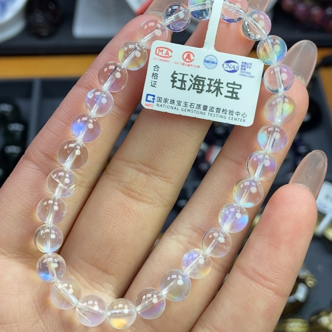 月光石彩月光手串未镶嵌6.8mm