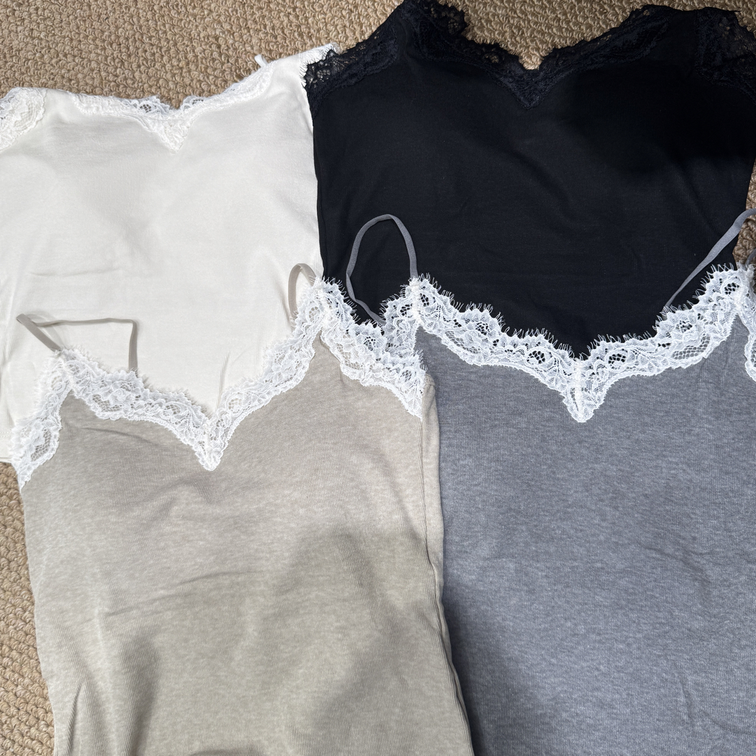 秋冬款磨毛睫毛蕾丝美背细肩带可调节