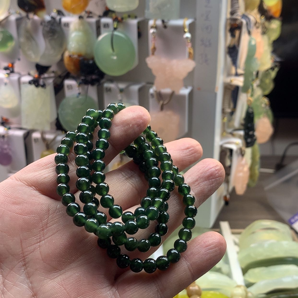 【闪购商品】蛇纹石玉手链未镶嵌