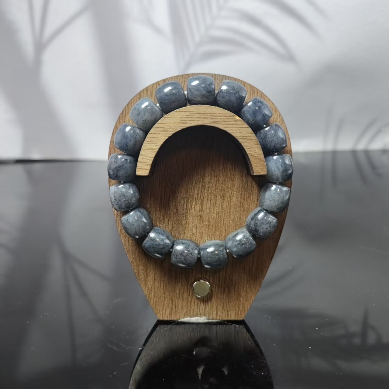 Z和田玉点墨青花桶珠手串（卡12）4497