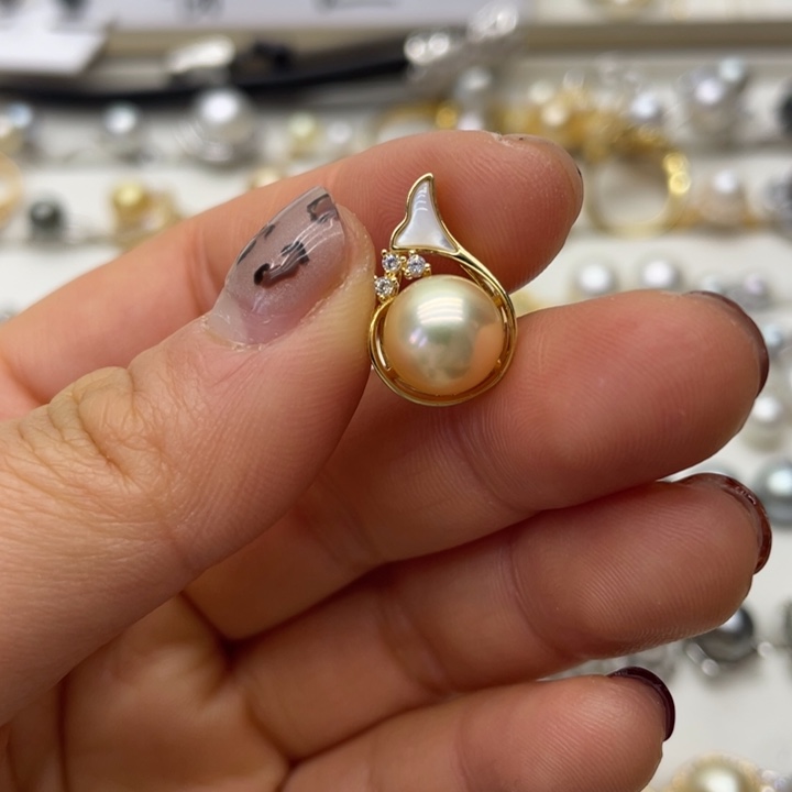 海水珍珠吊坠(不含链)银S925镶嵌