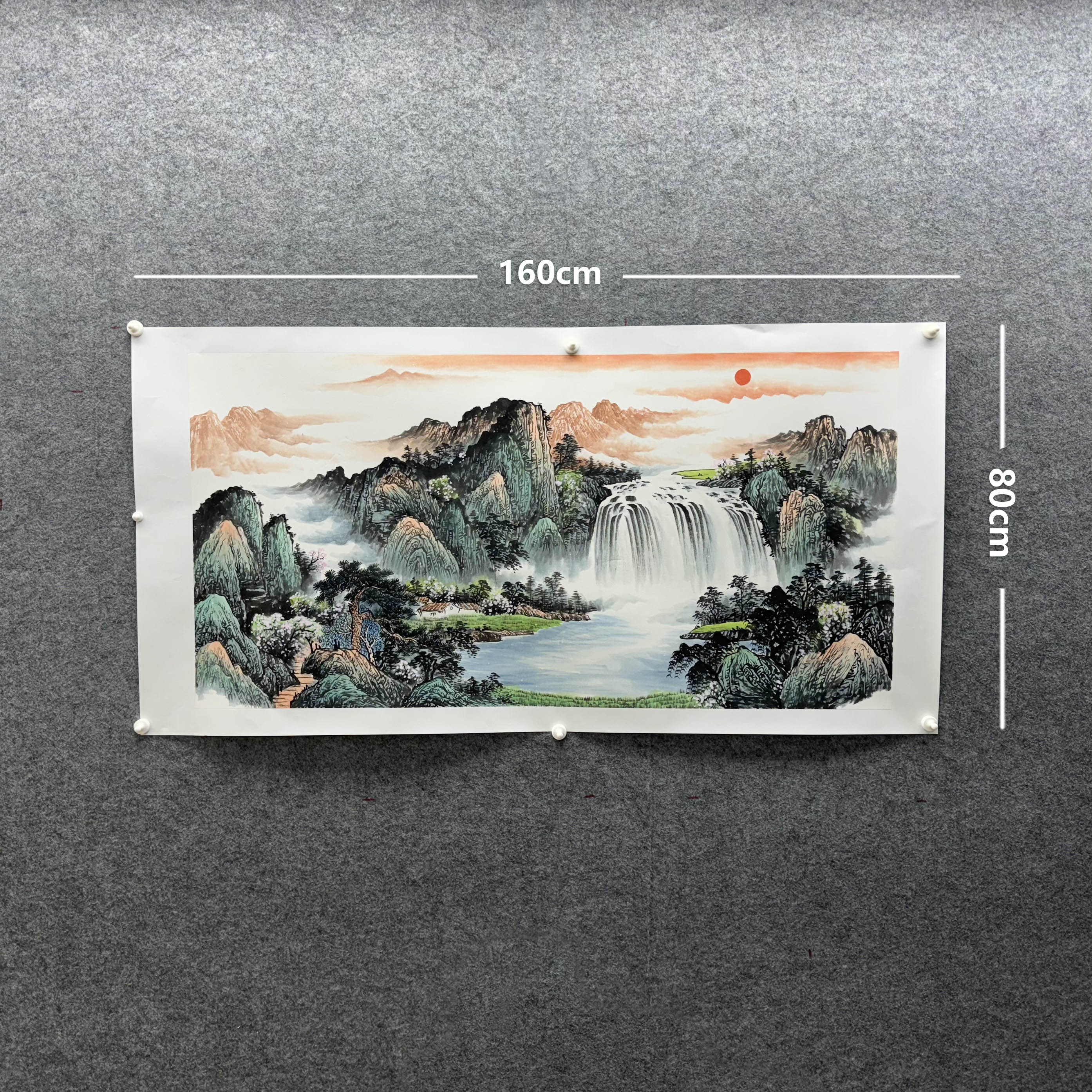 【山水画】雷百寿160*80cm手绘礼盒作品（39）