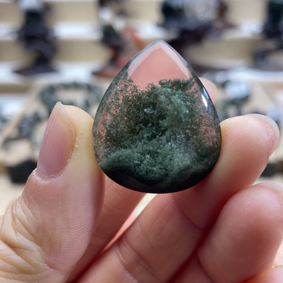 水晶颈饰未镶嵌绿幽灵聚宝盆水滴