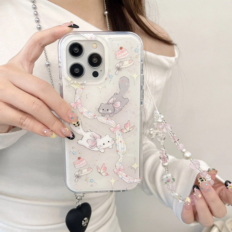 卡通趣味猫咪适用苹果16promax手机壳iphone15全包防摔双层14可爱